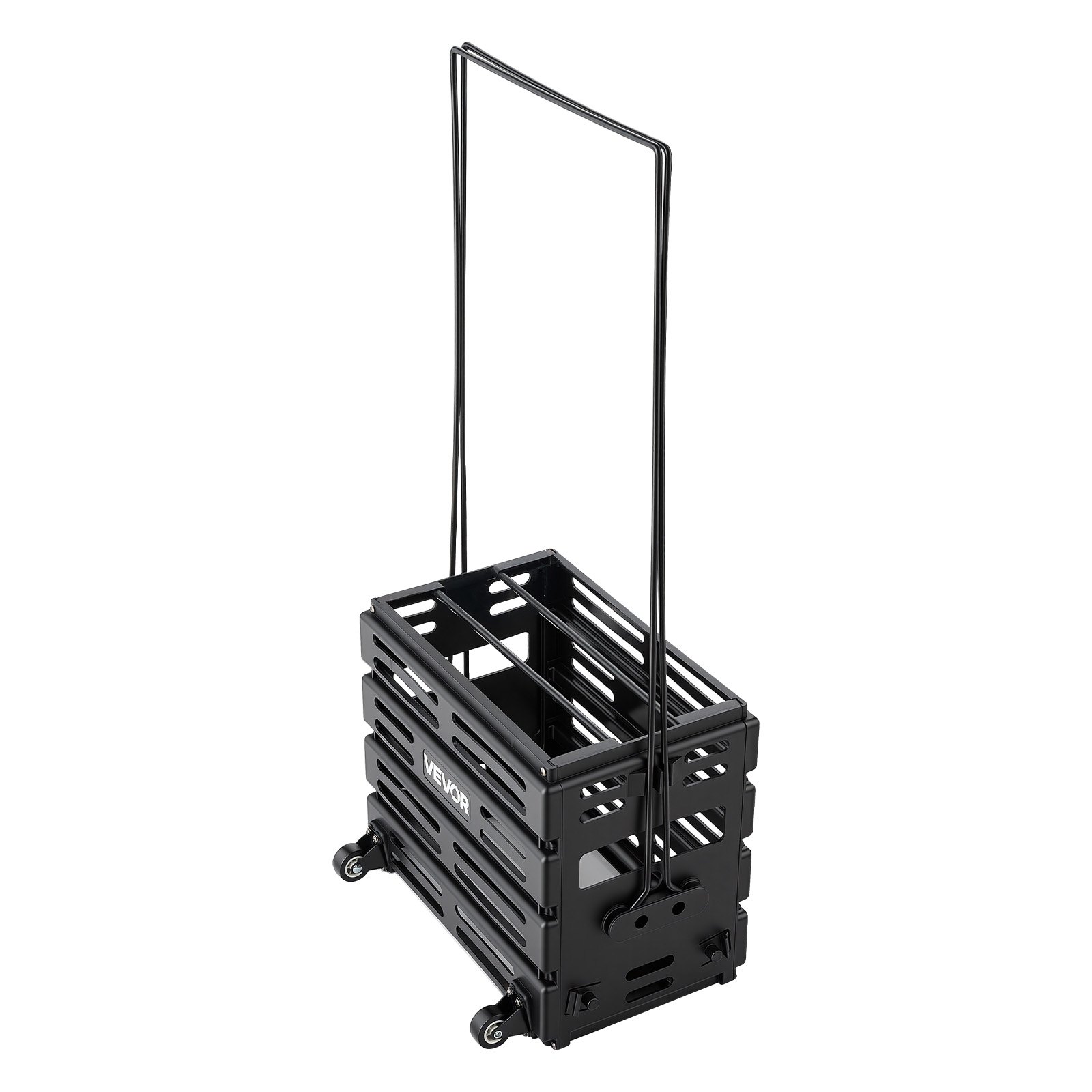 VEVOR Recogepelotas de Tenis con Ruedas y Mango, Cesta Portátil de Tenis con Soporte, Capacidad para 80 Pelotas o 52 Pickleball, Altura Ergonómica, Carro para Entrenamiento Almacenamiento Pista Club