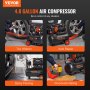 Compresor de aire VEVOR Compresor Silencioso Compresor Neumático 4.8 galones 900W 2.2 CFM@ 90PSI 70 dB Ultra silencioso sin aceite