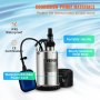 VEVOR Bomba Sumergible de Aguas Residuales 550W 0,75HP Bomba de Agua Sumergible Flujo Máximo de 158 L/min Bomba de Agua Sucia Elevación Máxima de 7,5m para Bombear Agua de Piscinas, Sótanos, Estanques