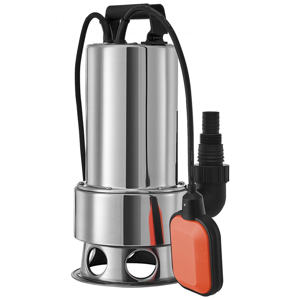 VEVOR Bomba Sumergible de Aguas Residuales 1300W 1,75HP Bomba de Agua Sumergible Flujo Máximo de 333,3L/min Bomba de Agua Sucia Elevación Máxima de 11m para Bombear Agua de Piscinas, Sótanos, Estanque