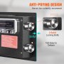 VEVOR Caja Fuerte Digital de 14 L Caja Fuerte de Seguridad 2 Tipos de Desbloqueo Contraseña y Llaves Antirrobo Estructura de Acero Antirrobo con Alarma para Hogar Plata Joyería, 350 x 250 x 250 mm