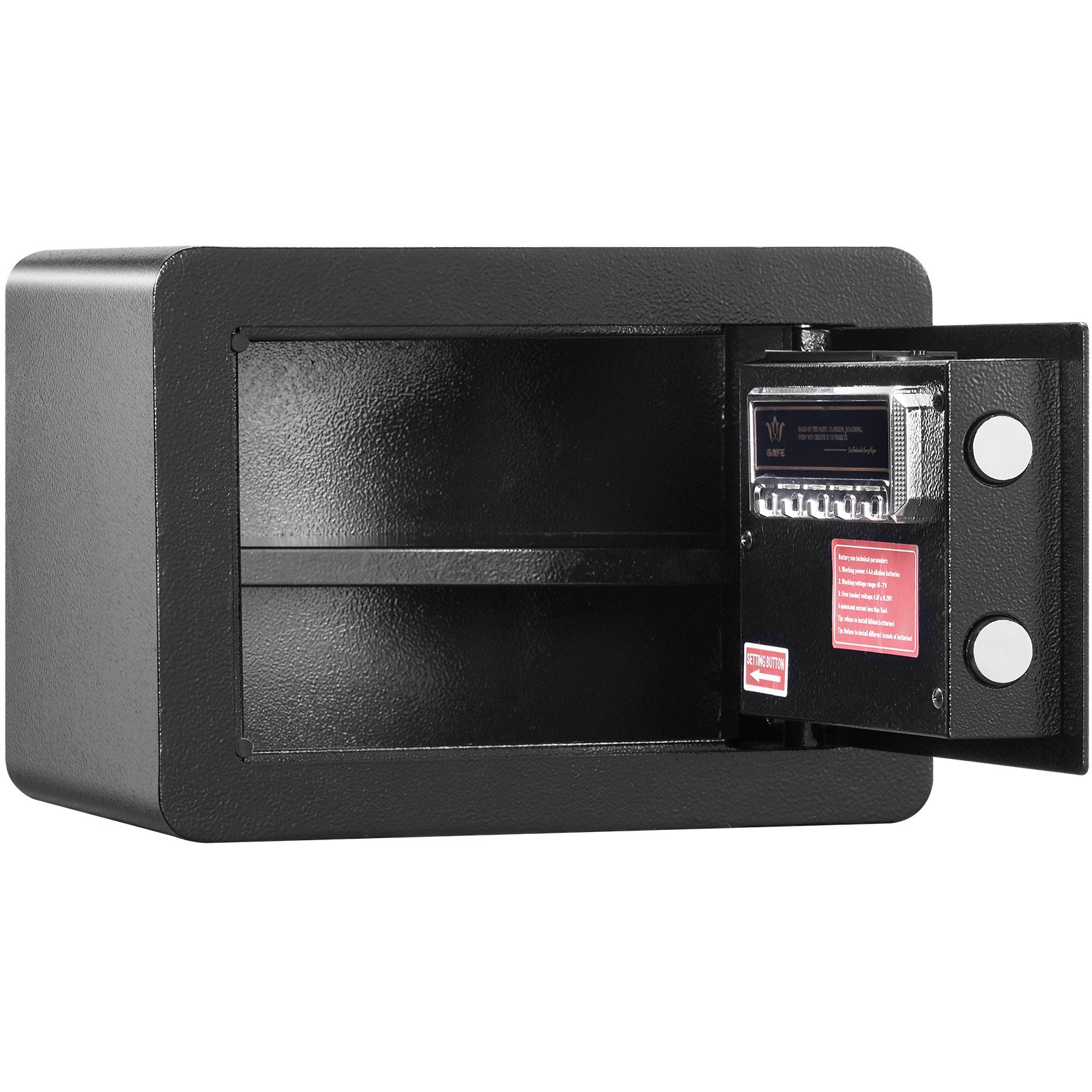 VEVOR Caja Fuerte Digital de 14 L Caja Fuerte de Seguridad 2 Tipos de Desbloqueo Contraseña y Llaves Antirrobo Estructura de Acero Antirrobo con Alarma para Hogar Plata Joyería, 350 x 250 x 250 mm