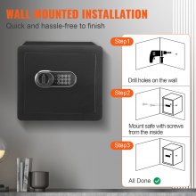 VEVOR Caja Fuerte Digital de 34 L Caja Fuerte de Seguridad 2 Tipos de Desbloqueo Contraseña y Llaves Antirrobo Estructura de Acero Antirrobo con Alarma para Hogar Plata Joyería, 400 x 300 x 350 mm