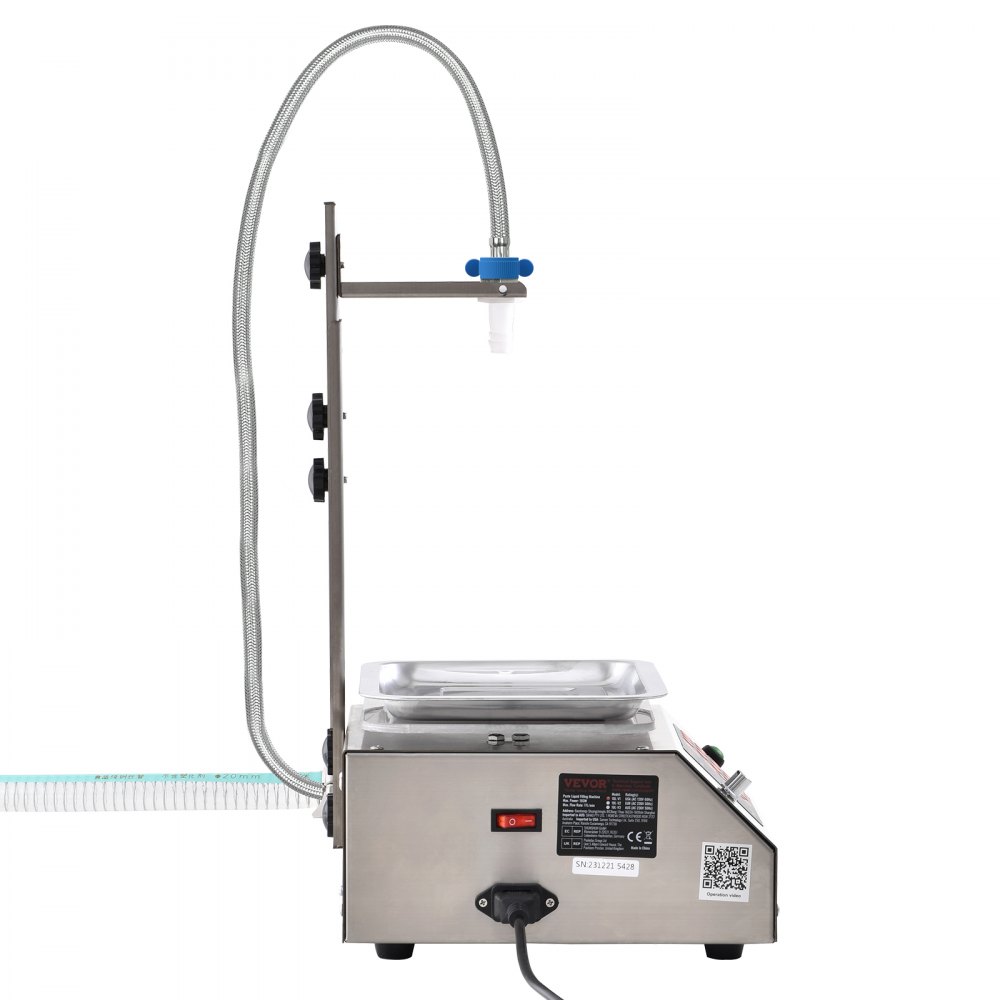 VEVOR Máquina Automática de Llenado de Líquidos Capacidad de Pesaje 30-15000g Llenadora de Botellas Bomba Peristáltica de Control Digital para Leche, Agua, Vino, Bebidas, Salsa de Soja, Boquilla Única