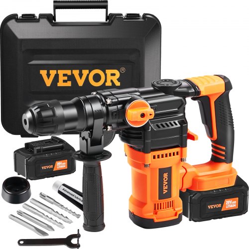 VEVOR Taladro Percutor a Batería 26 mm 3 Modos SDS-Plus Martillos Cinceladores