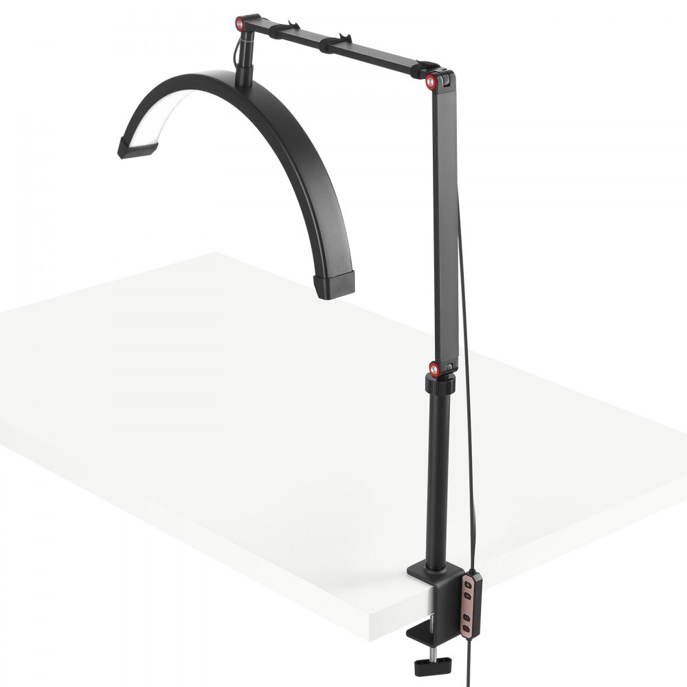 VEVOR Table Lamp for Nails with Telephone Holder (20 W 765 mm max. height) Nail Technician Lamp, Nail Table Lamp with Adjustable Brightness, Table Lamp for Nail Technicians and Eyelash Extensions