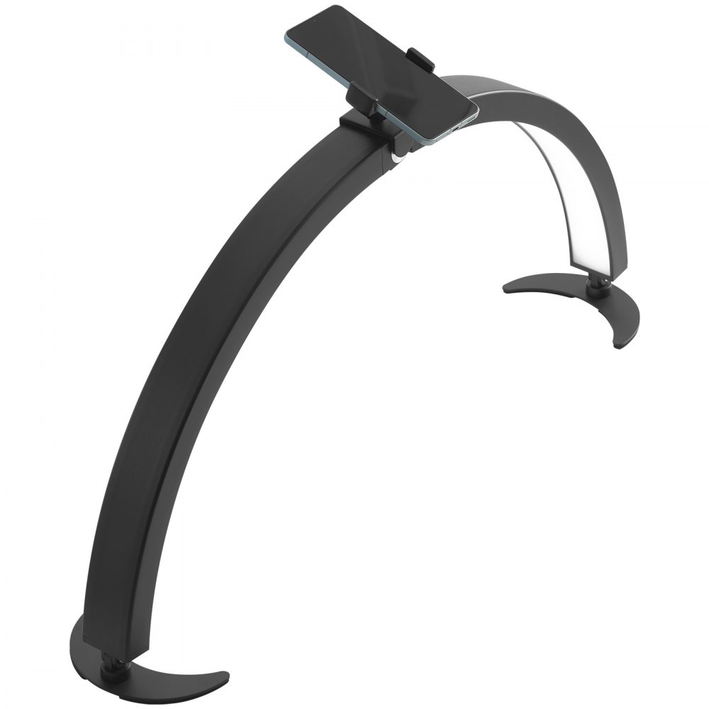 VEVOR Lámpara Arqueada de Escritorio para Uñas, 40 W Lámpara LED  en Forma de Media Luna con Soporte para Teléfono, Brillo y Temperatura de Color Ajustables, para Belleza, Extensiones de Pestañas