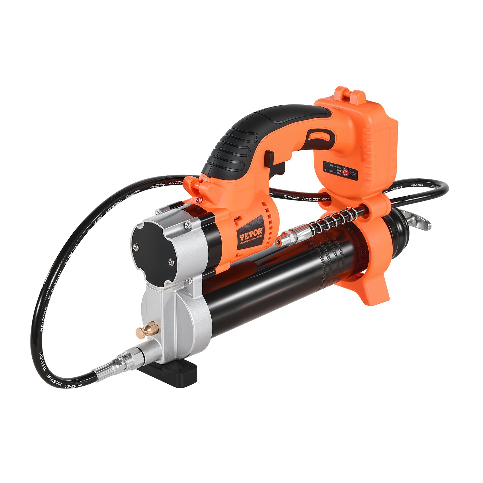 VEVOR Cordless Grease Gun, 55 MPa, One-Hand Grease Gun with LED & 90 cm Hose, 20 V Battery Operated, Compatible with 18 V Makita Batteries, for Lubricating Vehicles or Machines (Tool Only, Battery Not Included)