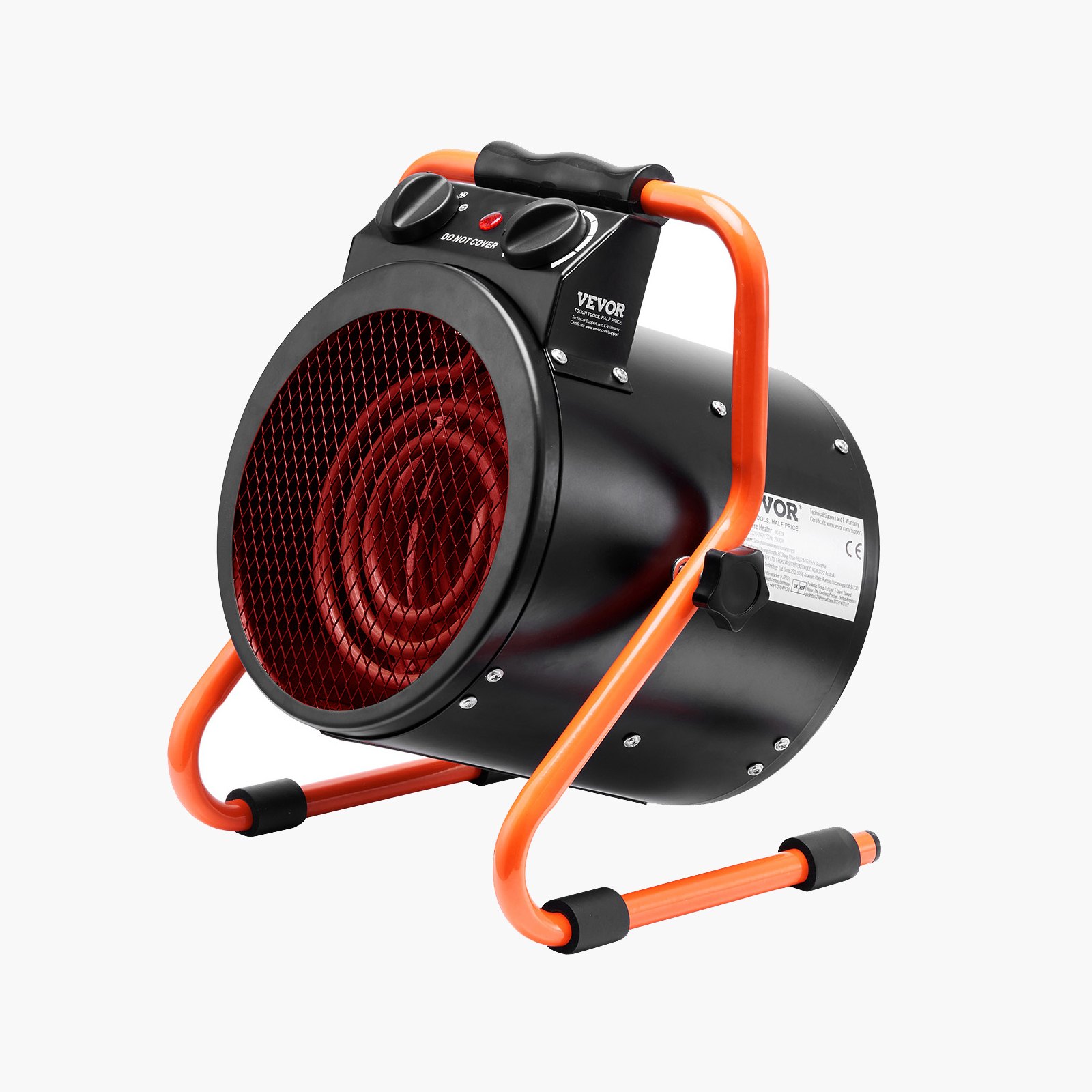 VEVOR Calentador de Invernadero, Calentamiento Rápido de 2000 W con Protección contra Sobrecalentamiento, Calentador de Tienda de Cultivo Pequeño de Ajuste de 2 Velocidades, Ventilador Calentador Eléctrico Portátil para Invernadero, Sala de Flores, Lugar de Trabajo IP24 Impermeable