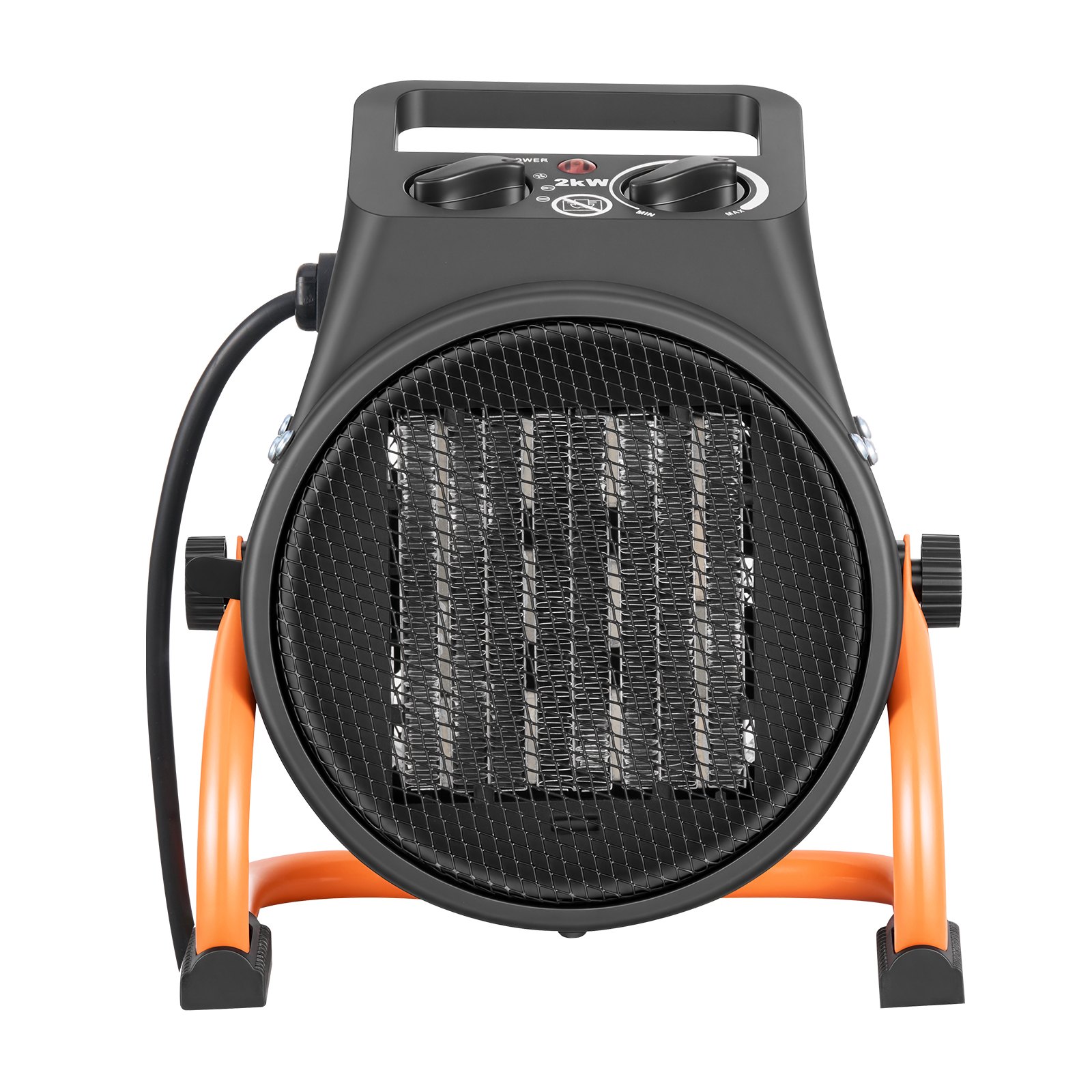 VEVOR Calefactor Eléctrico para Invernadero 2000 W Ángulo Ajustable 15°, PTC, Calefactor Eléctrico de Aire Caliente con Ventilador para Garaje Almacén Carpa de Cultivo Taller Uso en Espacios Húmedos
