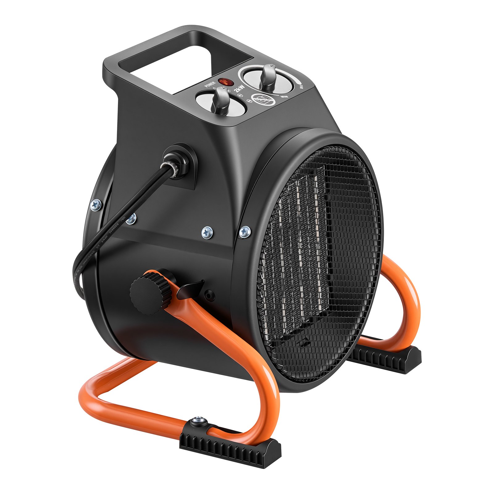 VEVOR Calefactor Eléctrico para Invernadero 2000 W Ángulo Ajustable 15°, PTC, Calefactor Eléctrico de Aire Caliente con Ventilador para Garaje Almacén Carpa de Cultivo Taller Uso en Espacios Húmedos