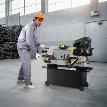 VEVOR Sierra de cinta horizontal para metal de 1,1 KW, capacidad de corte de 17,8 x 30,5 cm, 4 velocidades, velocidad variable, 220 V, corte horizontal y vertical para diversos materiales metálicos, madera y plástico