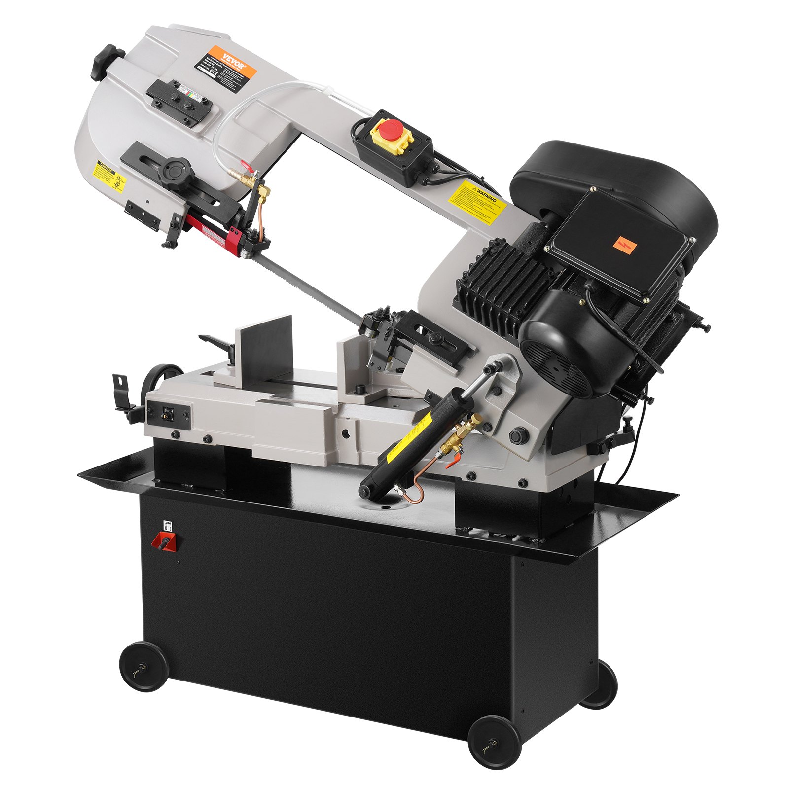 VEVOR metal band saw with stand, 17x30 cm rectangular cutting capacity, metal hacksaw with 1.1 kW motor, 0-45° angle adjustment, variable speed, for metal, wood and plastic