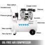 VEVOR Compresor Neumático Compresor de Aire Ultra Silencioso 50L Compresor de aire ultra silencioso 750W Compresor de Aire Silencioso de Tanque 230V