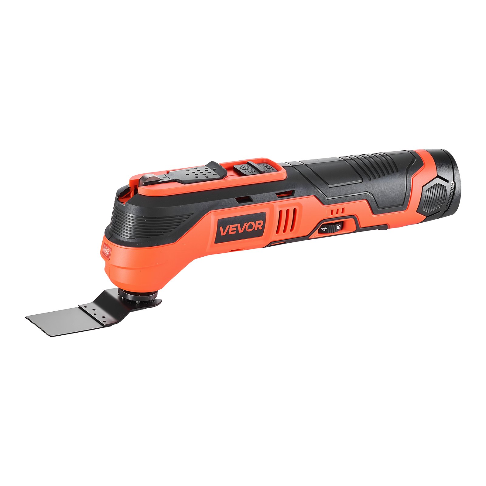 VEVOR Herramienta Oscilante Inalámbrica, con 6 Velocidades 6000-17500 OPM, Ángulo de Oscilación 3,2°, Batería 2,0 Ah y Cargador, 8 Accesorios de Sierra y Luz de Trabajo LED, 270 x 100 x 55 mm