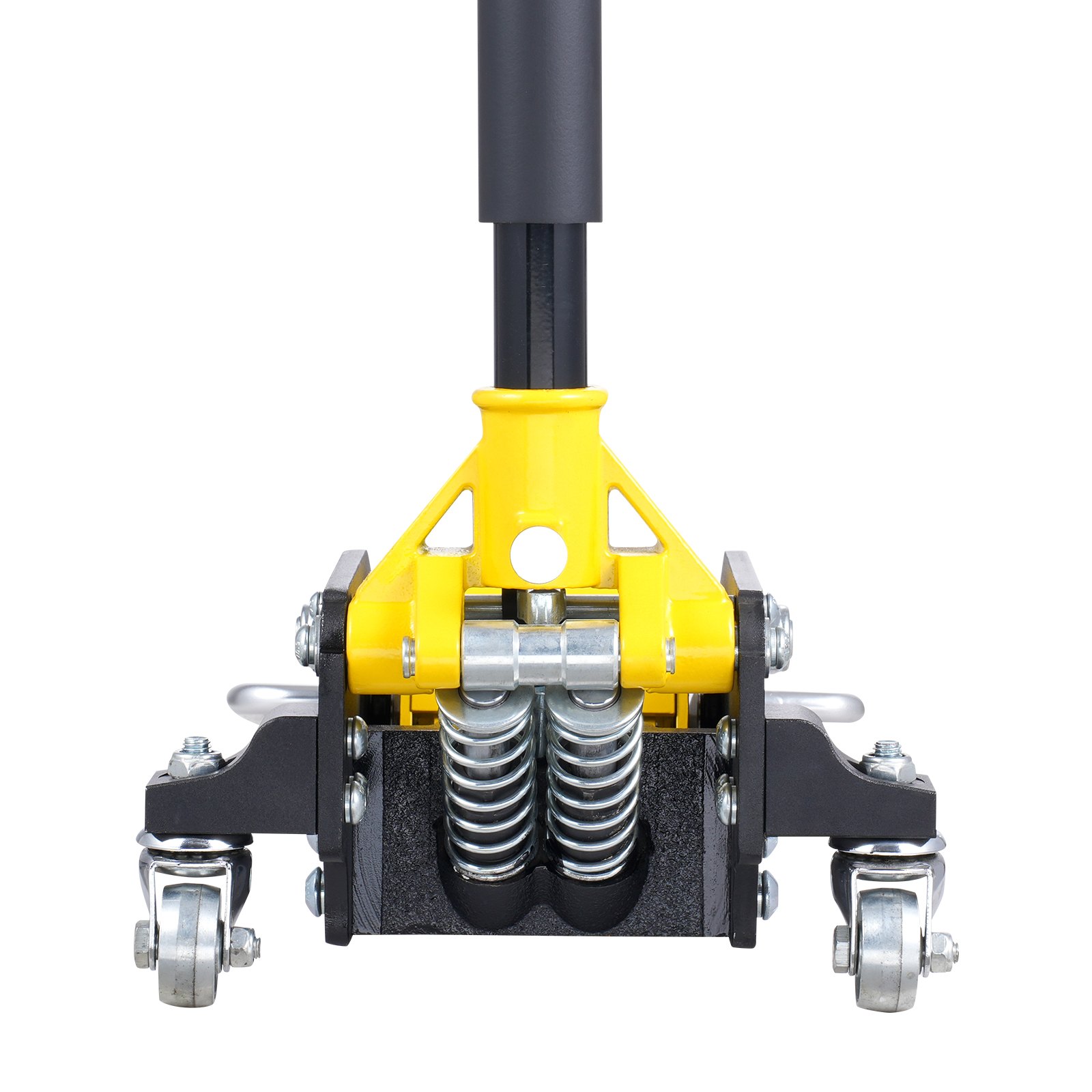 Gato hidráulico de piso de perfil bajo VEVOR de 2 toneladas (4400 lb), de aluminio resistente, para carreras, con bomba de elevación rápida de doble pistón, rango de elevación de altura de 3,2 a 14,6 pulgadas (amarillo)