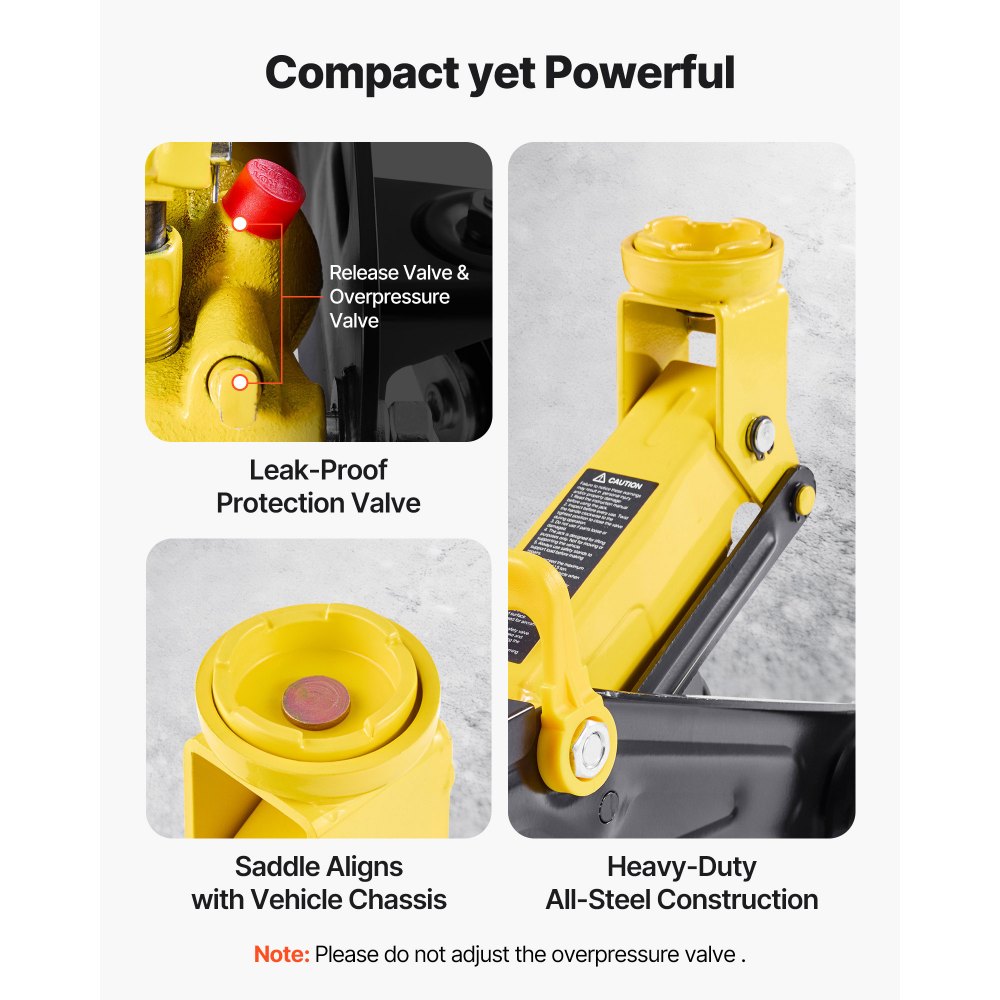 VEVOR Gato Hidráulico de Perfil Bajo Capacidad de Carga de 1,5 T, Gato de Acero para Coches, Bomba de Elevación Rápida de Un Solo Pistón, Rango de Elevación 130-310 mm, para Automóviles, Vehículos