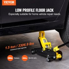 VEVOR Gato de Piso de Perfil bajo de 1500 kg Bomba de Pistón 420 x 190 x 120 mm