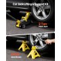VEVOR Gato Hidráulico de Perfil Bajo Capacidad de 2 T, Gato de Acero para Coches con Soportes, Bomba de Elevación Rápida de Un Solo Pistón, Rango de Elevación 130-310 mm, para Automóviles, Vehículos