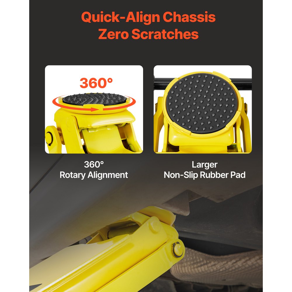 VEVOR Gato Hidráulico de Perfil Bajo Capacidad de 2 T, Gato de Acero para Coches con Bomba de Doble Pistón, Rango de Elevación de 75 a 505 mm, para Automóviles, Vehículos, Autos Deportivos, Camiones