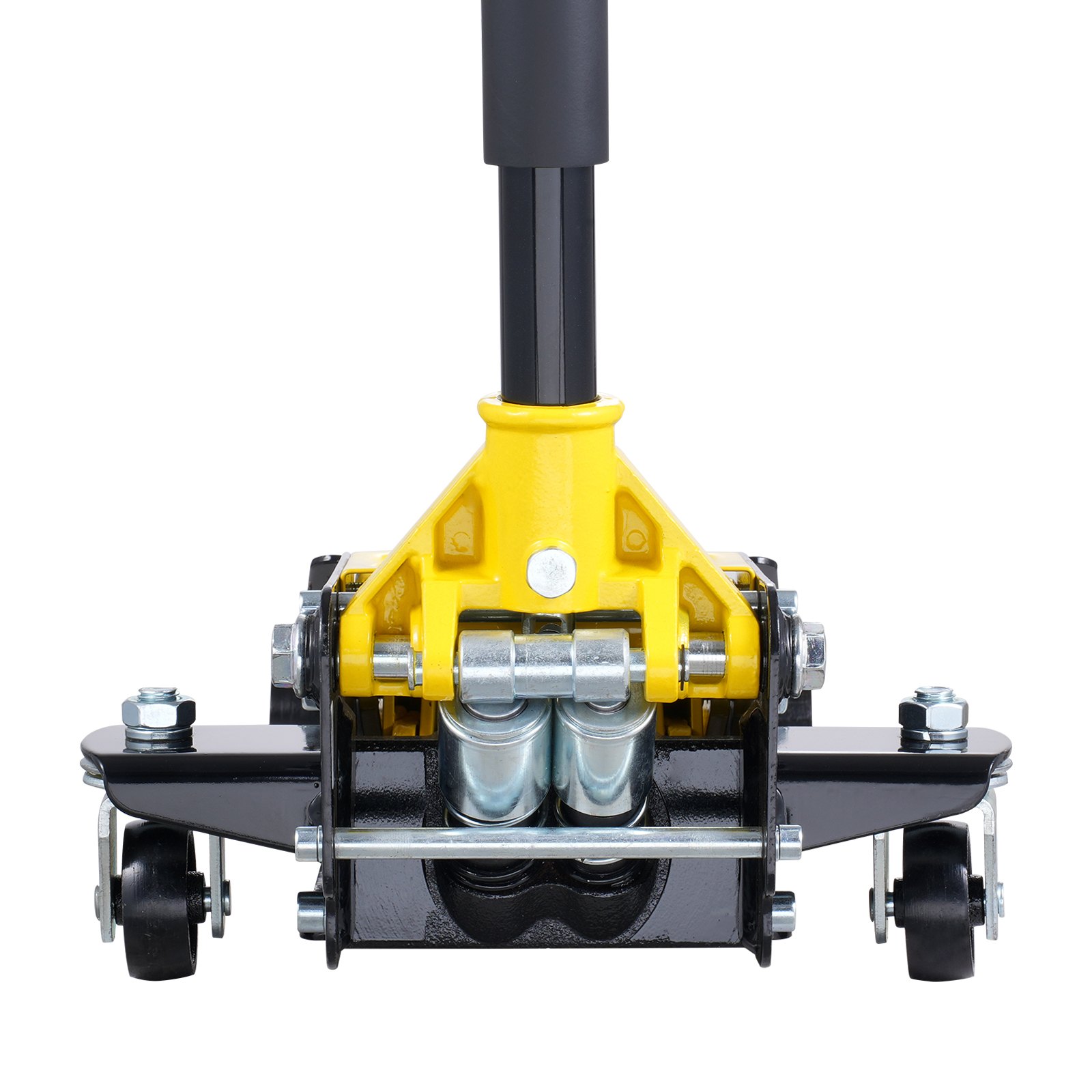 Gato hidráulico de piso de perfil bajo VEVOR de 2 toneladas (4400 lb), de hierro resistente, para carreras, para automóvil, con bomba de elevación rápida de doble pistón, rango de elevación de 3 a 18,5 pulgadas (amarillo)