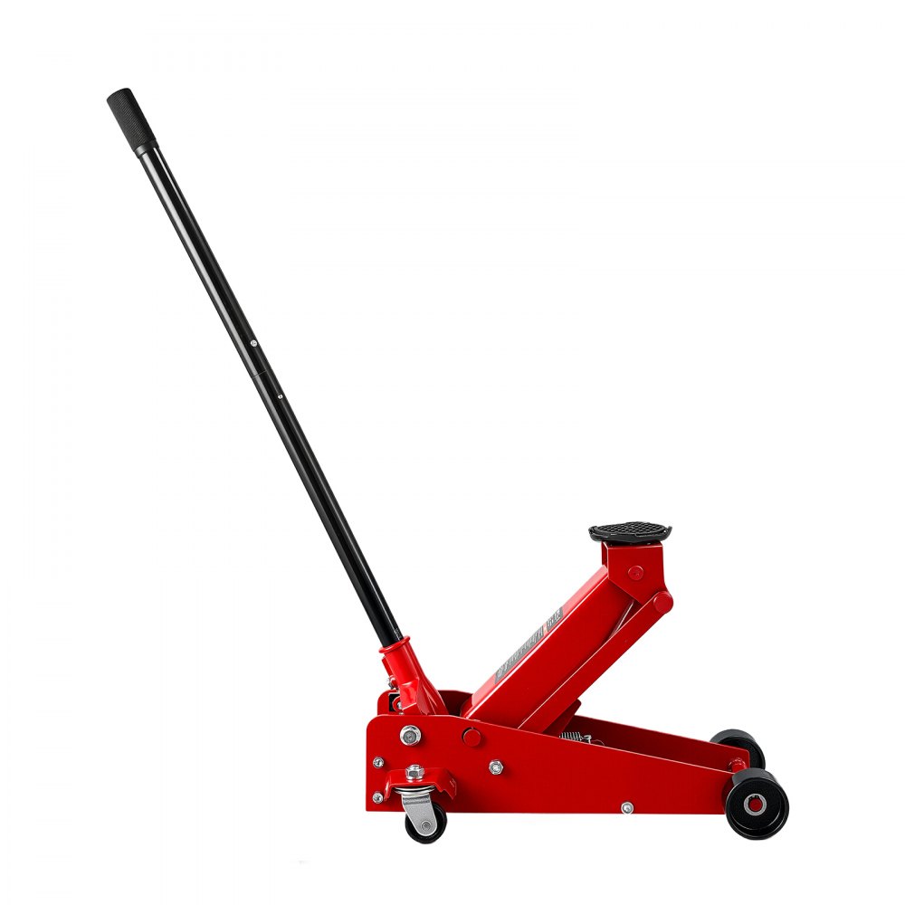 VEVOR Gato de Perfil Bajo Capacidad de 3 t, Gato Hidráulico con Bomba de Elevación Rápida de Un Solo Pistón, Rango de Elevación 130-500 mm, para Autos Deportivos, SUV, Camionetas, Vehículos, Rojo