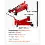 VEVOR Gato de Perfil Bajo Capacidad de 3 t, Gato Hidráulico con Bomba de Elevación Rápida de Un Solo Pistón, Rango de Elevación 130-500 mm, para Autos Deportivos, SUV, Camionetas, Vehículos, Rojo