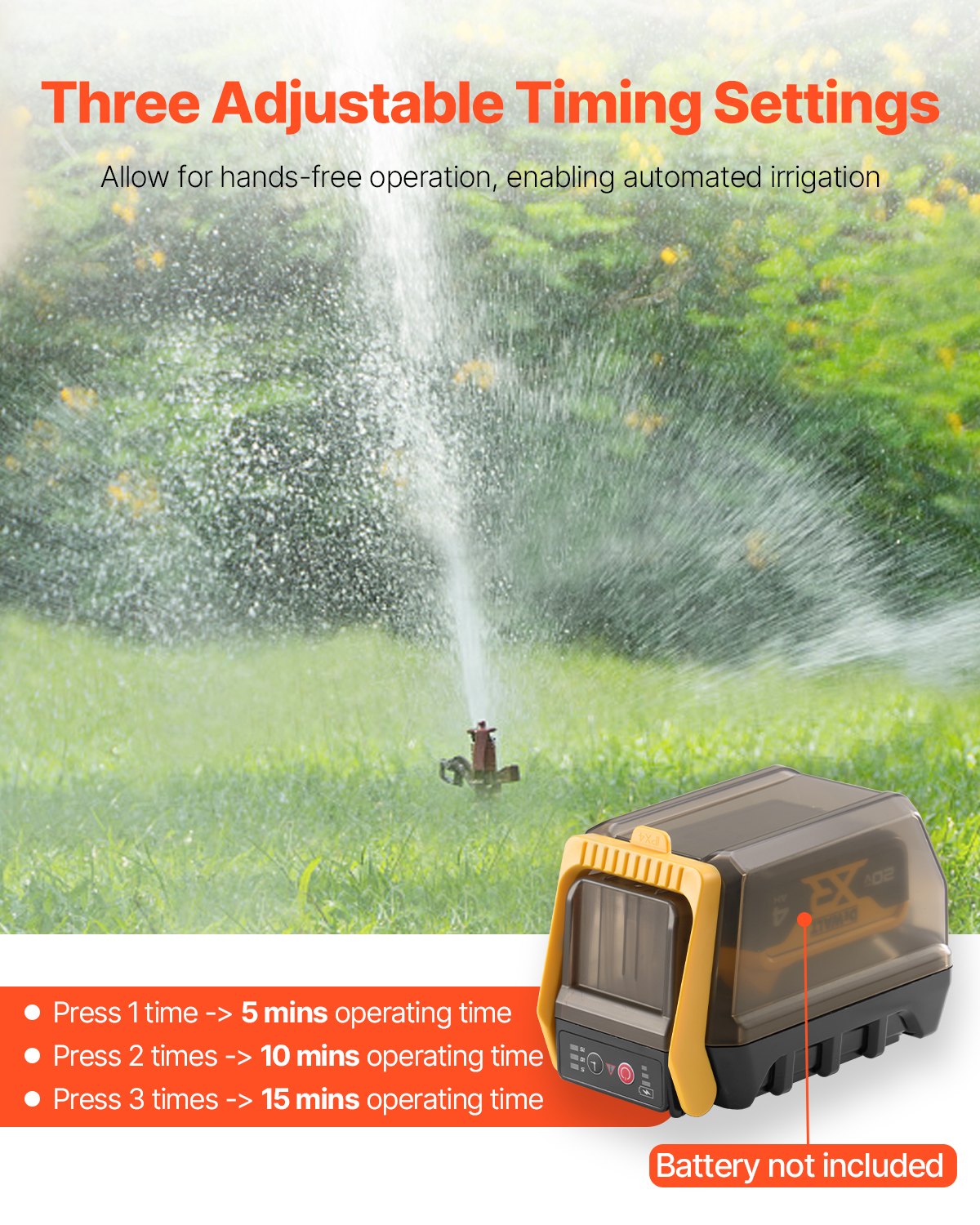 VEVOR Bomba de Transferencia de Agua Sumergible Inalámbrica 528 GPH, Bomba de Sumidero Portátil con Manguera G3/4", Compatible con Batería Dewalt 20V MAX (sin batería) para Piscina, Jardín, Estanque