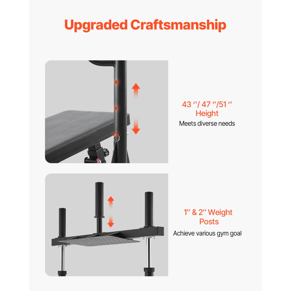 VEVOR Prensa de Piernas Vertical, Máquina de Gimnasio en Casa Especial para la Parte Inferior del Cuerpo, Acero al Carbono, para Prensas Alta Intensidad, Capacidad 259 kg, 1268 x 1231 x 1106 mm