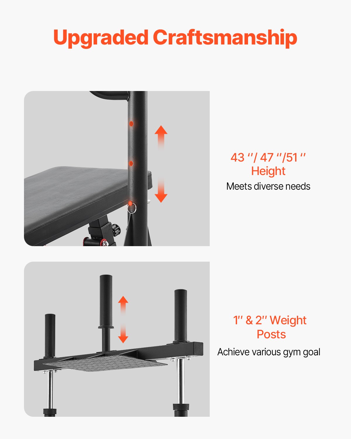 VEVOR Prensa de Piernas Vertical, Máquina de Gimnasio en Casa Especial para la Parte Inferior del Cuerpo, Acero al Carbono, para Prensas Alta Intensidad, Capacidad 259 kg, 1268 x 1231 x 1106 mm