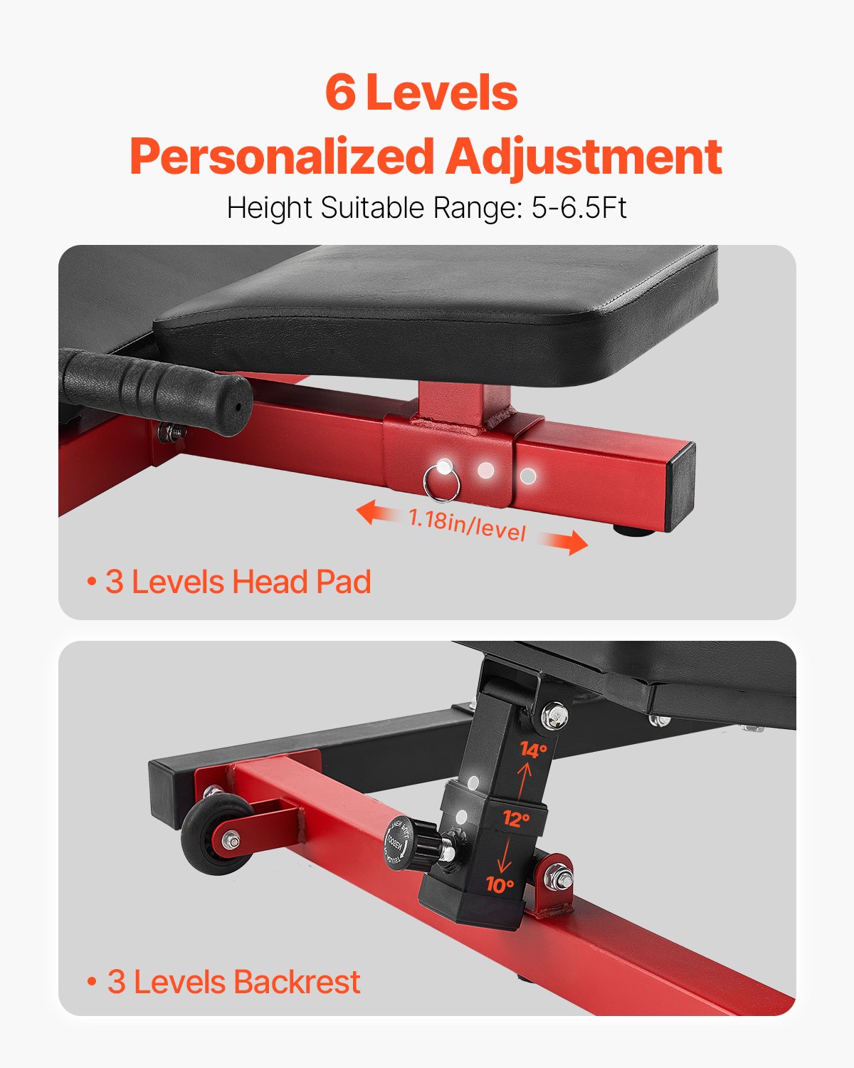 VEVOR Prensa de Piernas Vertical, Máquina de Gimnasio en Casa Especial para la Parte Inferior del Cuerpo, Acero al Carbono, para Prensas Alta Intensidad, Capacidad 259 kg, 1268 x 1231 x 1106 mm