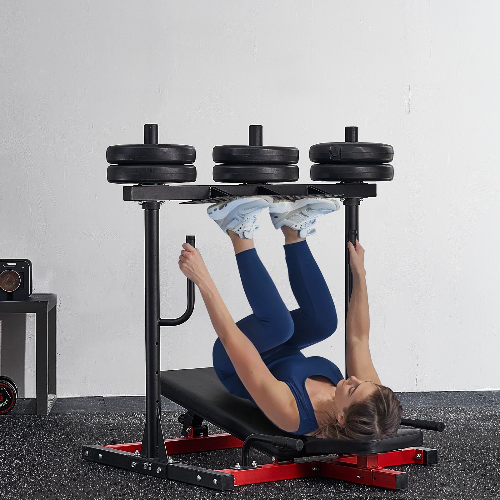 VEVOR Prensa de Piernas Vertical, Máquina de Gimnasio en Casa Especial para la Parte Inferior del Cuerpo, Acero al Carbono, para Prensas Alta Intensidad, Capacidad 259 kg, 1268 x 1231 x 1106 mm