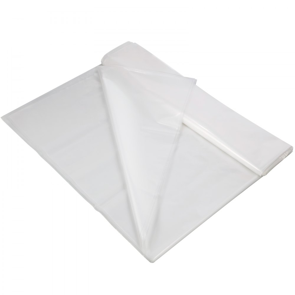 VEVOR Película para Invernadero de 3,05 x 30,5 m, Cubierta de Polietileno Transparente Espesor 0,15 mm, Película de plástico agrícola Resistente a los Rayos UV para Jardinería, Agricultura y Ganadería