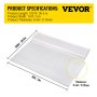 VEVOR Película para Invernadero de 3,05 x 30,5 m, Cubierta de Polietileno Transparente Espesor 0,15 mm, Película de plástico agrícola Resistente a los Rayos UV para Jardinería, Agricultura y Ganadería