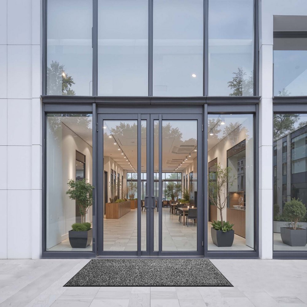 VEVOR Felpudo para Puerta de Entrada, para Interior y Exterior, Moderno y Elegante, con Reverso de PVC, Resistente, Lavable, para Pasillo, Balcón y Garaje, sin Estampado, Gris, 1524 x 914 x 7 mm