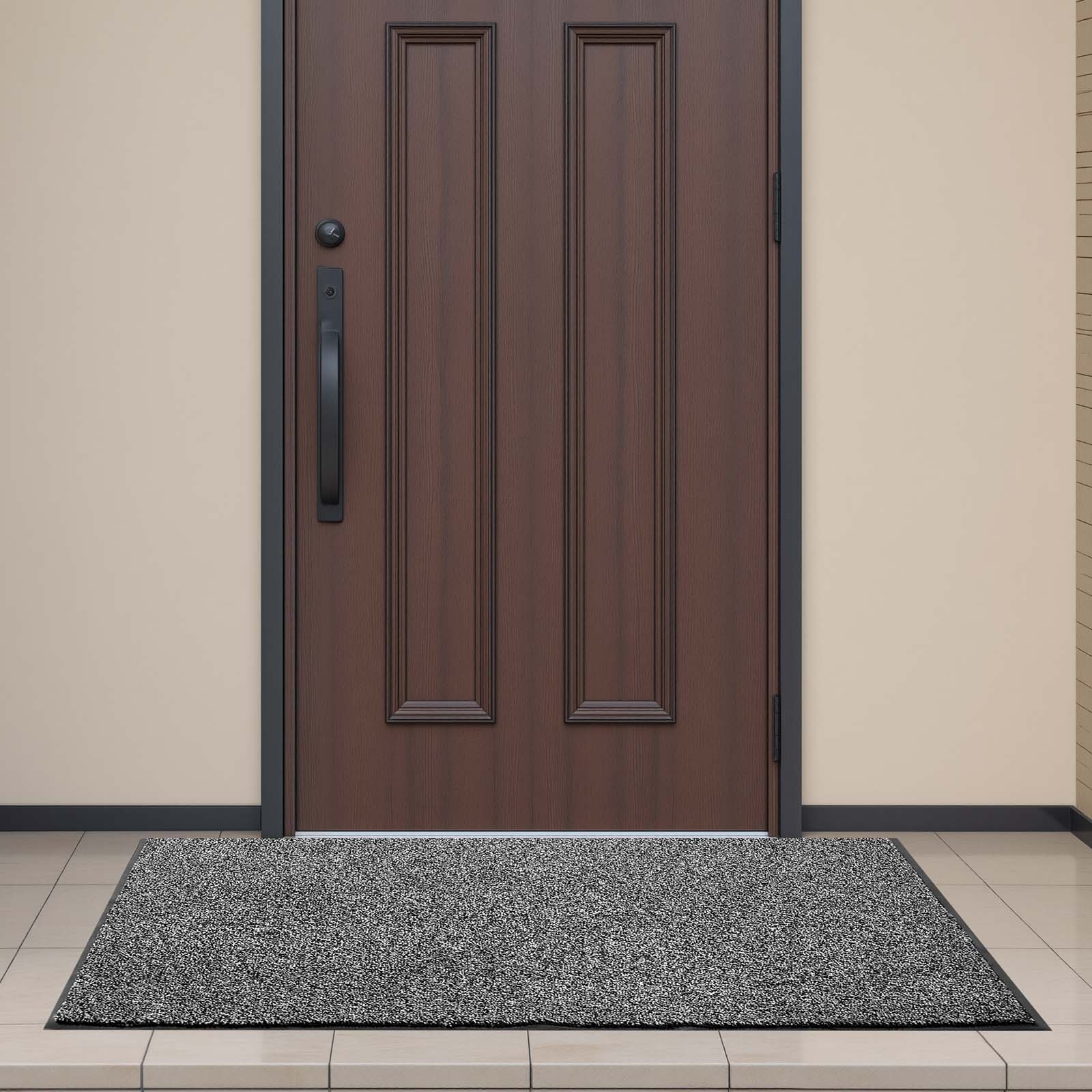 VEVOR Felpudo para Puerta de Entrada, para Interior y Exterior, Moderno y Elegante, con Reverso de PVC, Resistente, Lavable, para Pasillo, Balcón y Garaje, sin Estampado, Gris, 1524 x 914 x 7 mm