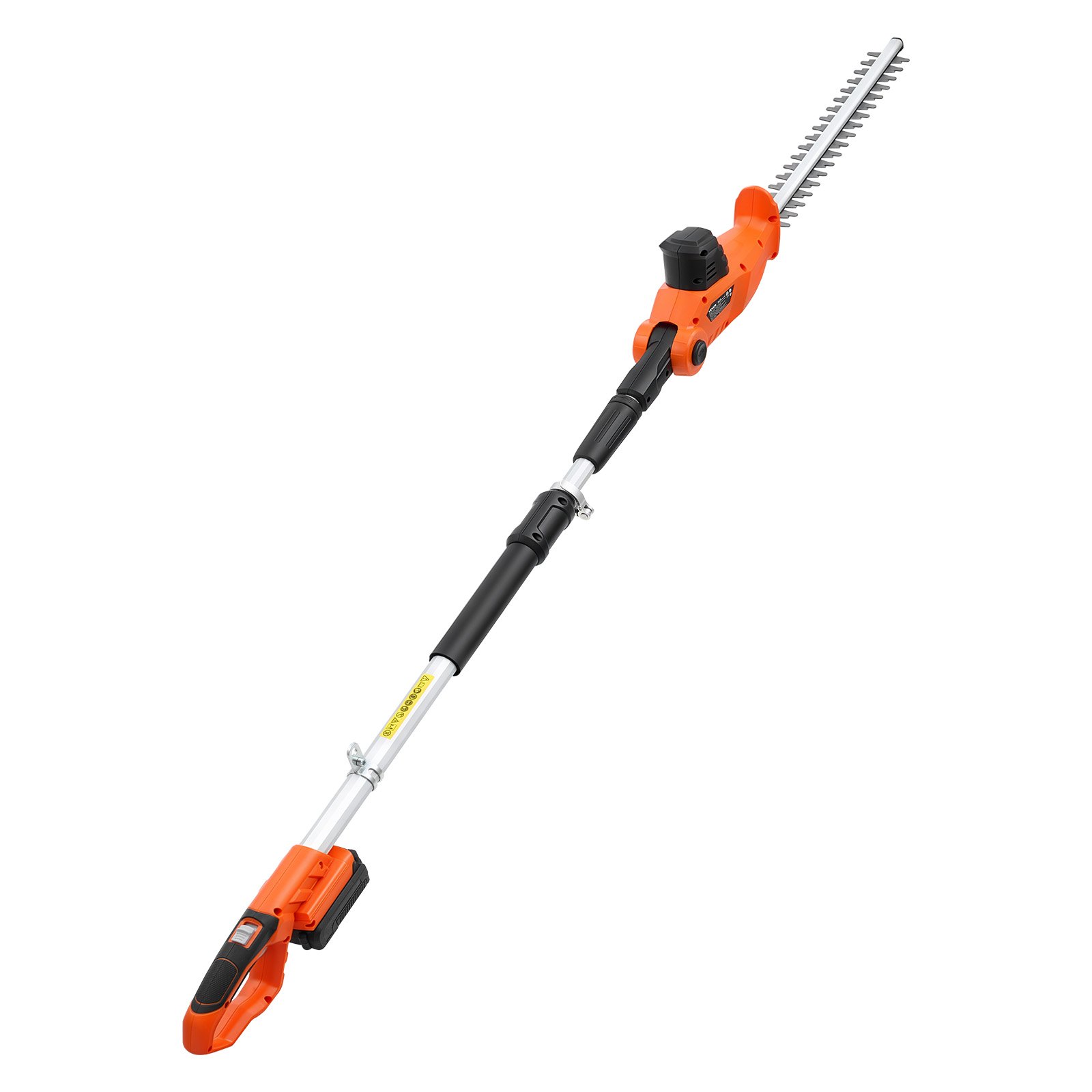 VEVOR Cortasetos Eléctrico Telescópico, Cortasetos a Batería sin Cable, Pértiga Extensible 187,5-238,5 cm, Cabezal Pivotante, Cuchillas de Doble Acción, Correa de Hombro, para Arbustos Setos Plantas