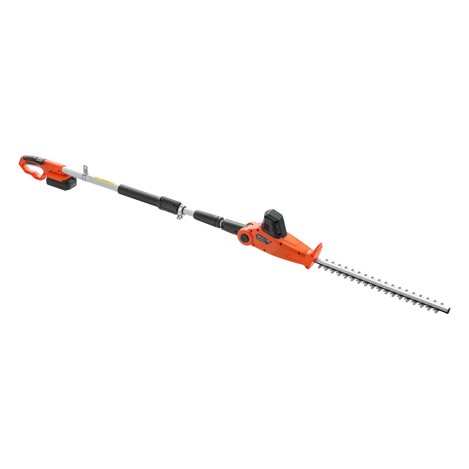 VEVOR Cortasetos Eléctrico Telescópico, Cortasetos a Batería sin Cable, Pértiga Extensible 187,5-238,5 cm, Cabezal Pivotante, Cuchillas de Doble Acción, Correa de Hombro, para Arbustos Setos Plantas