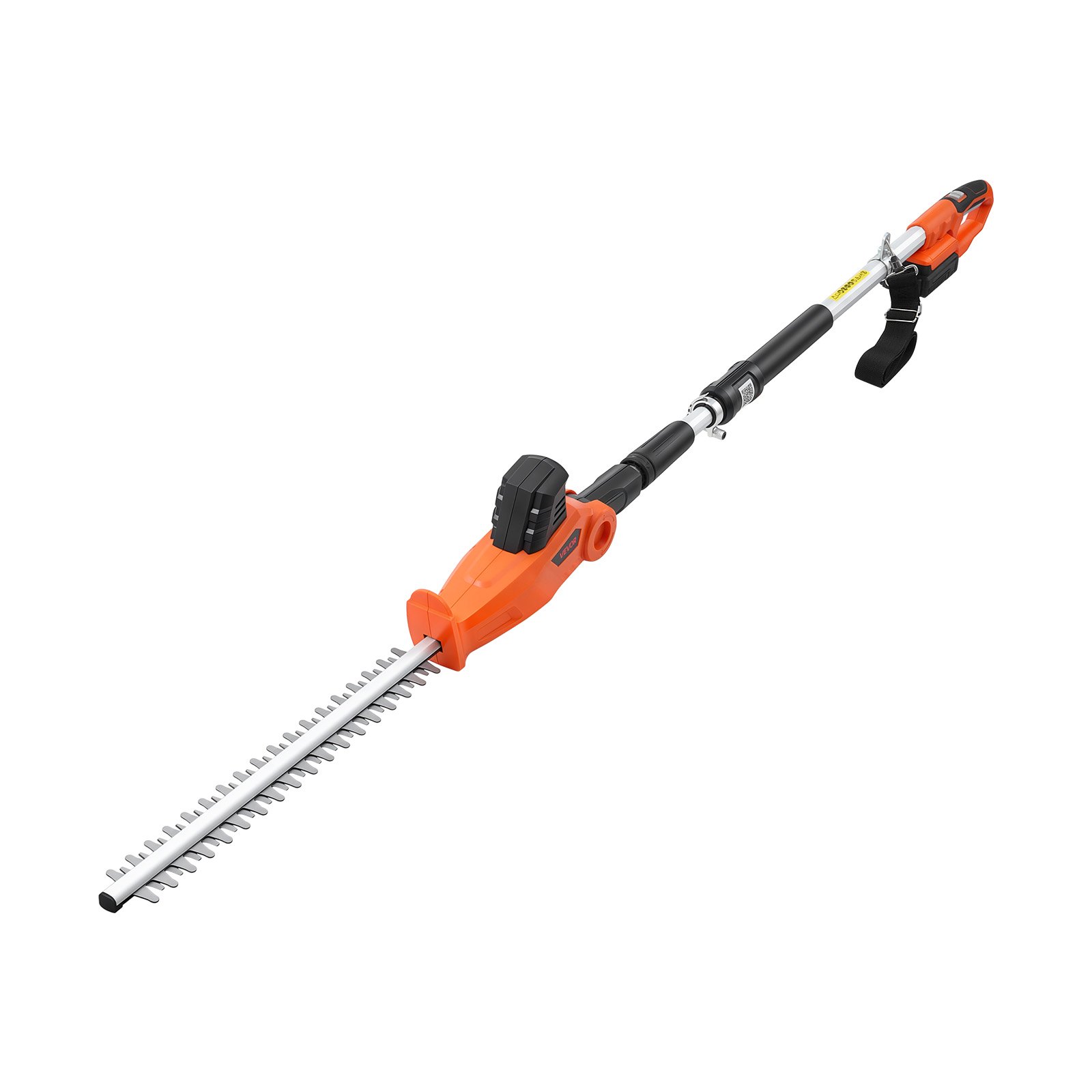 VEVOR Cortasetos Eléctrico Telescópico, Cortasetos a Batería sin Cable, Pértiga Extensible 187,5-238,5 cm, Cabezal Pivotante, Cuchillas de Doble Acción, Correa de Hombro, para Arbustos Setos Plantas