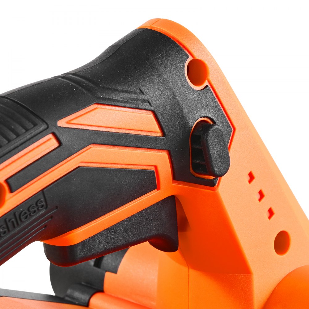 VEVOR Cordless Handheld Planer, 82 mm Cut Width, 15000 RPM Electric Hand Wood Planer with 4 Ah 18V Lithium Battery, Brushless Motor, Adjustable Cut Depth, Dust Collection Bag, for Woodworking