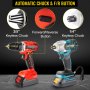 VEVOR 2PCS Taladro Percutor a Batería 35 Nm Atornillador Inalámbrico 140 Nm Kit Combinado 20 V Taladro Eléctrico 0-400/0-1500 RPM Destornillador de Impacto 0-2900 RPM con Baterías 2 Ah Sin Escobillas