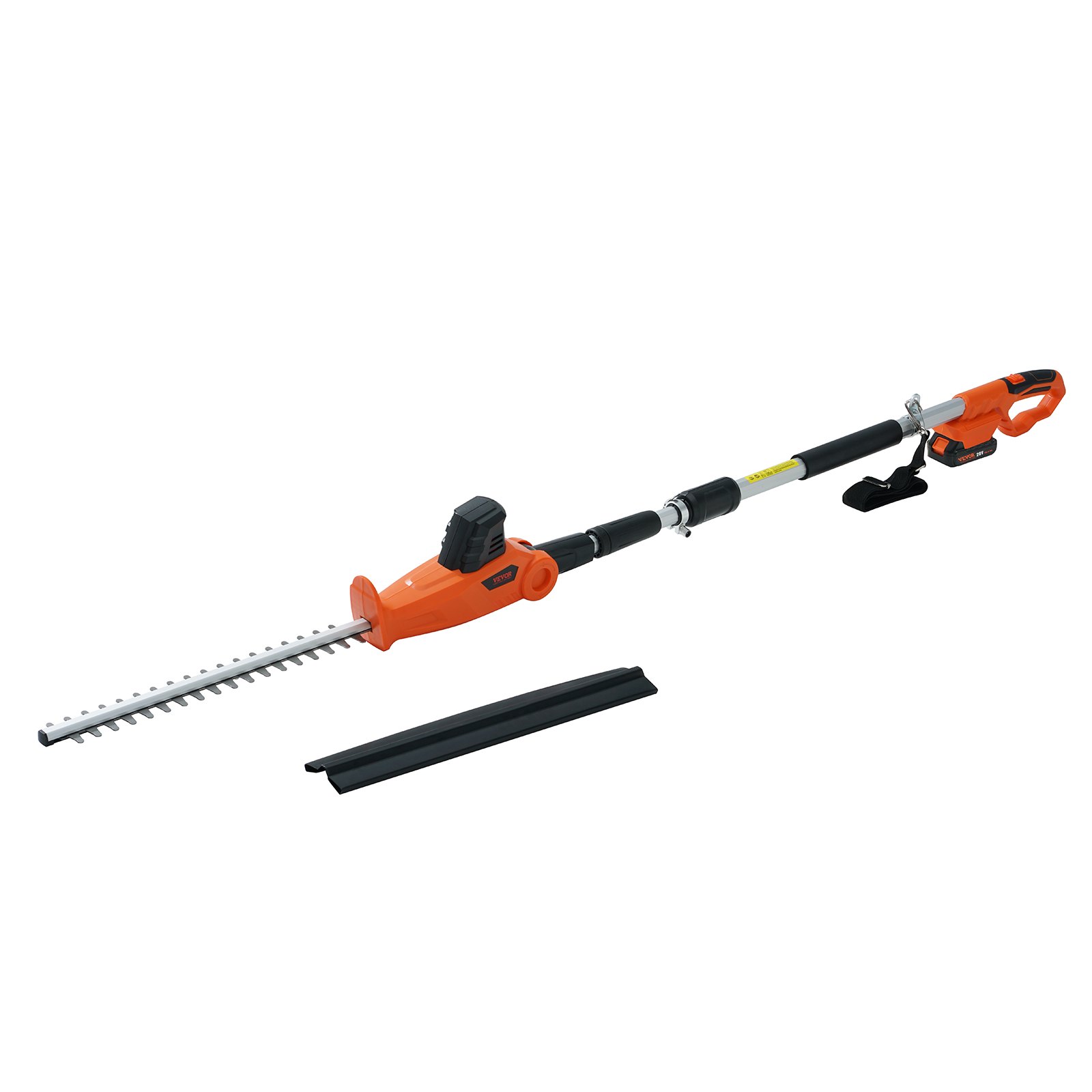VEVOR Cortasetos a Batería 20 V Cortasetos Inalámbrico Cuchilla de Acero de Doble Filo 45,7 cm Mástil Telescópico 188-239 cm Cortasetos Eléctrico con Cargador Rápido para Plantas Altas