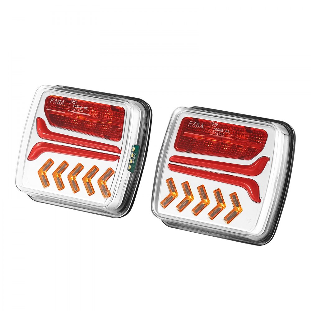 VEVOR Luces de Remolque, con Modos de Luz Trasera/la de Giro/la de Freno/la de Matrícula/la de Marcha Atrás, Kit de Iluminación Impermeable para Barco, Camión, RV, Rectangular, 110 x 120 x 58 mm