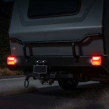VEVOR Luces de Remolque, con Modos de Luz Trasera/la de Giro/la de Freno/la de Matrícula/la de Marcha Atrás, Kit de Iluminación Impermeable para Barco, Camión, RV, Rectangular, 110 x 120 x 58 mm