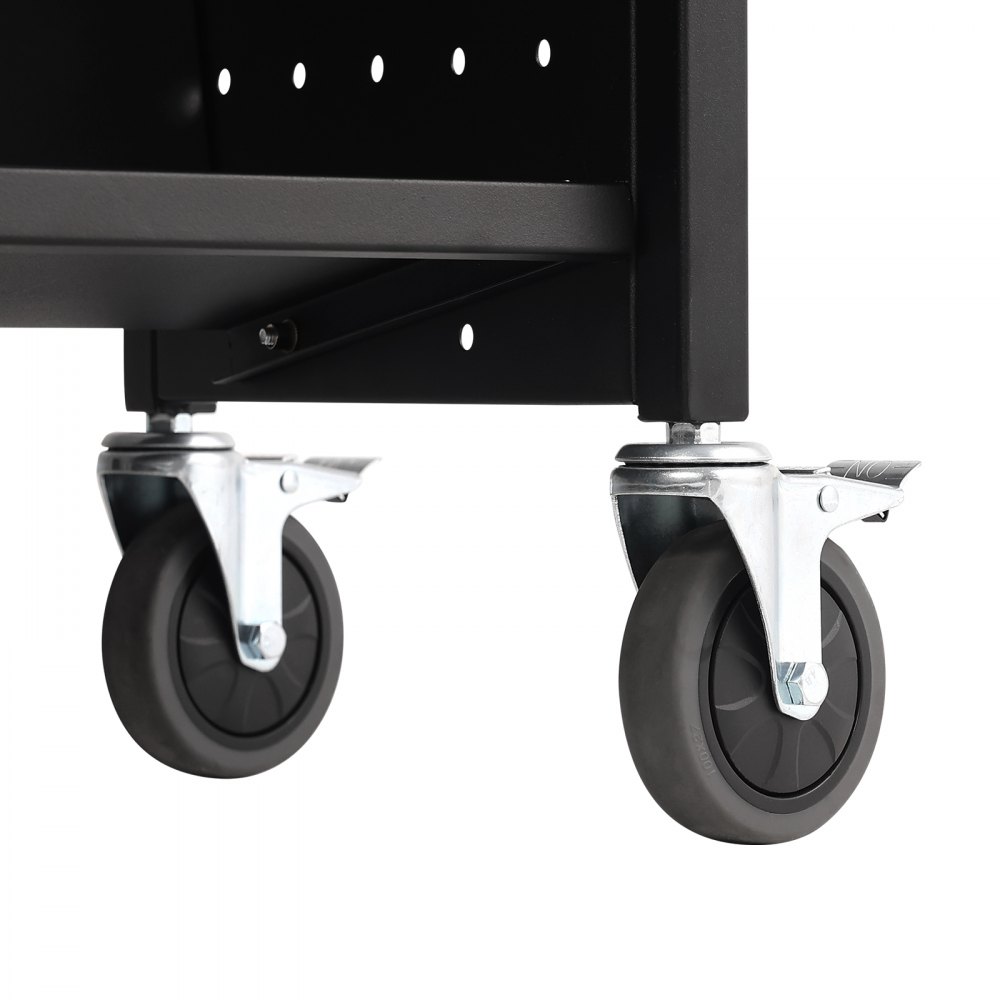 VEVOR Carro para Libros, Carro para Biblioteca con Estante Inclinado de Doble Cara, 150 kg, Forma W, 1000x510x1250 mm, Ruedas Bloqueables, Almacenamiento de Libros y Almacenamiento para Oficina, Negro