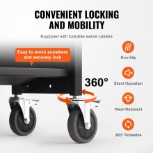 VEVOR Carro para Libros, Carro para Biblioteca con Estante Inclinado de Doble Cara, 150 kg, Forma W, 1000x510x1250 mm, Ruedas Bloqueables, Almacenamiento de Libros y Almacenamiento para Oficina, Negro