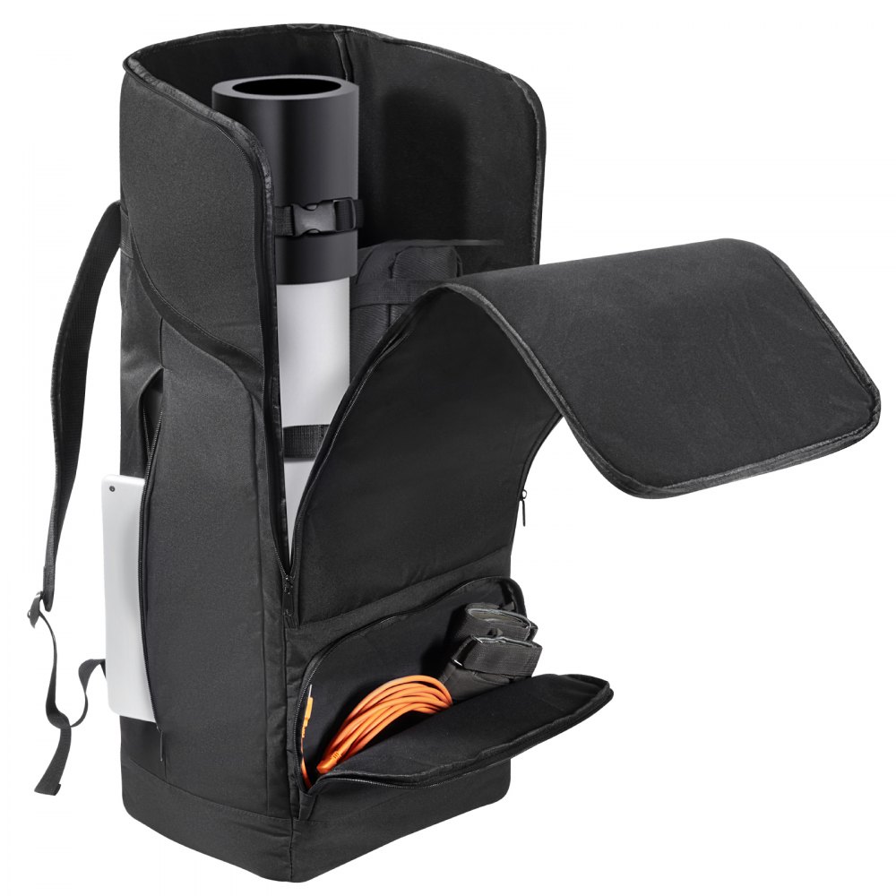 VEVOR Estuche para Telescopio de 760 x 330 x 260 mm, Bolsa para Guardar Telescopios con Correa de Seguridad, Bolsillos y Cómodas Correas Bolsillo para el Hombro para Tubo Óptico y Trípode, Negro