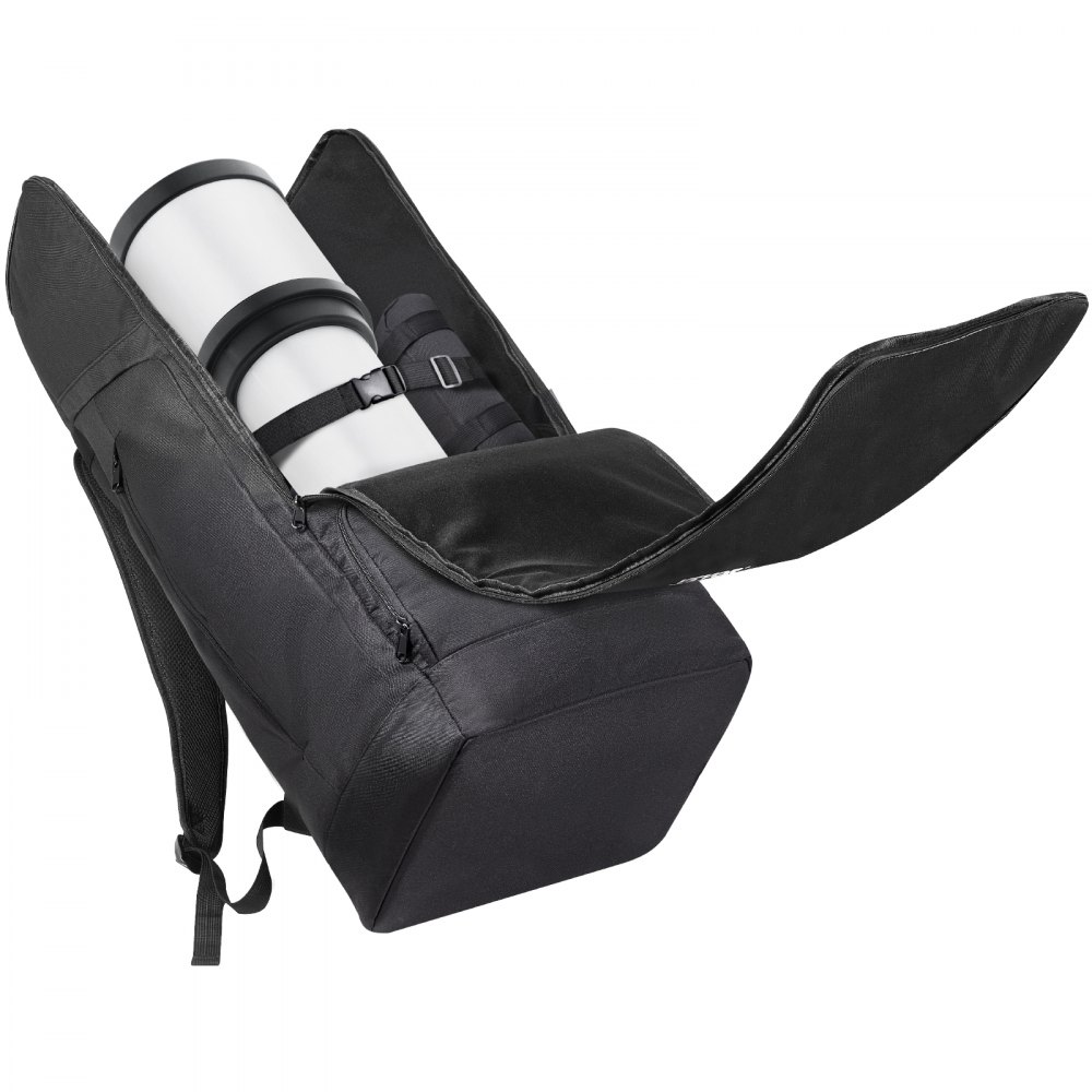 VEVOR Estuche para Telescopio de 760 x 330 x 260 mm, Bolsa para Guardar Telescopios con Correa de Seguridad, Bolsillos y Cómodas Correas Bolsillo para el Hombro para Tubo Óptico y Trípode, Negro