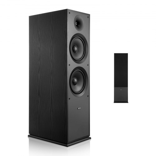 VEVOR Altavoz de Suelo de 2 Vías, con Tweeter de 2,54 cm y Dos Woofers de 20,32 cm, Potencia Máxima de 600 W, Respuesta de Frecuencia de 50 Hz a 20 kHz, Carcasa de MDF, para Audio Doméstico