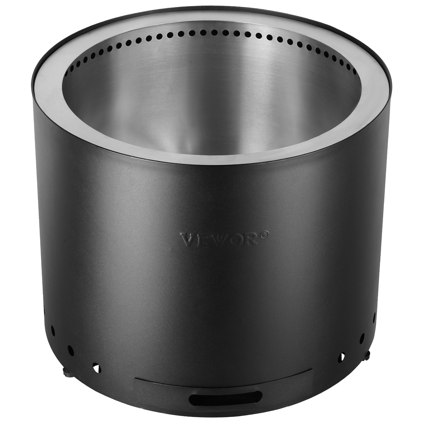 VEVOR Smokeless Fire Pit Stove, Campfire, H: 15.4 in x Diameter: 19.3 in, Wood Fireplace with Removable Ash Pan, Portable Outdoor Fire Pit Made of SUS430 Stainless Steel, for Camping on the Patio